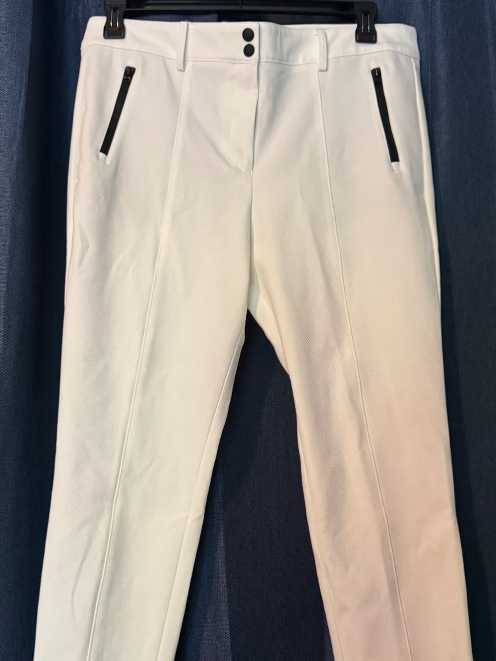 NWT Talbots Chatham Ankle Pants Women's 12P White Stretch Slim Leg